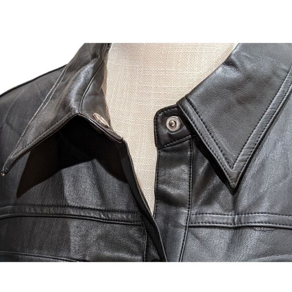 Sanctuary Women's Black Faux Leather Coat Size M - Picture 8 of 13